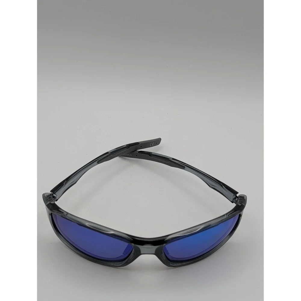 Foster Grant AIM M21 Polarized Sunglasses Grey Blue Mirror Sport Wrap Men Women